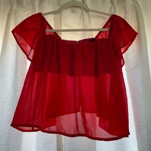 Red cropped top